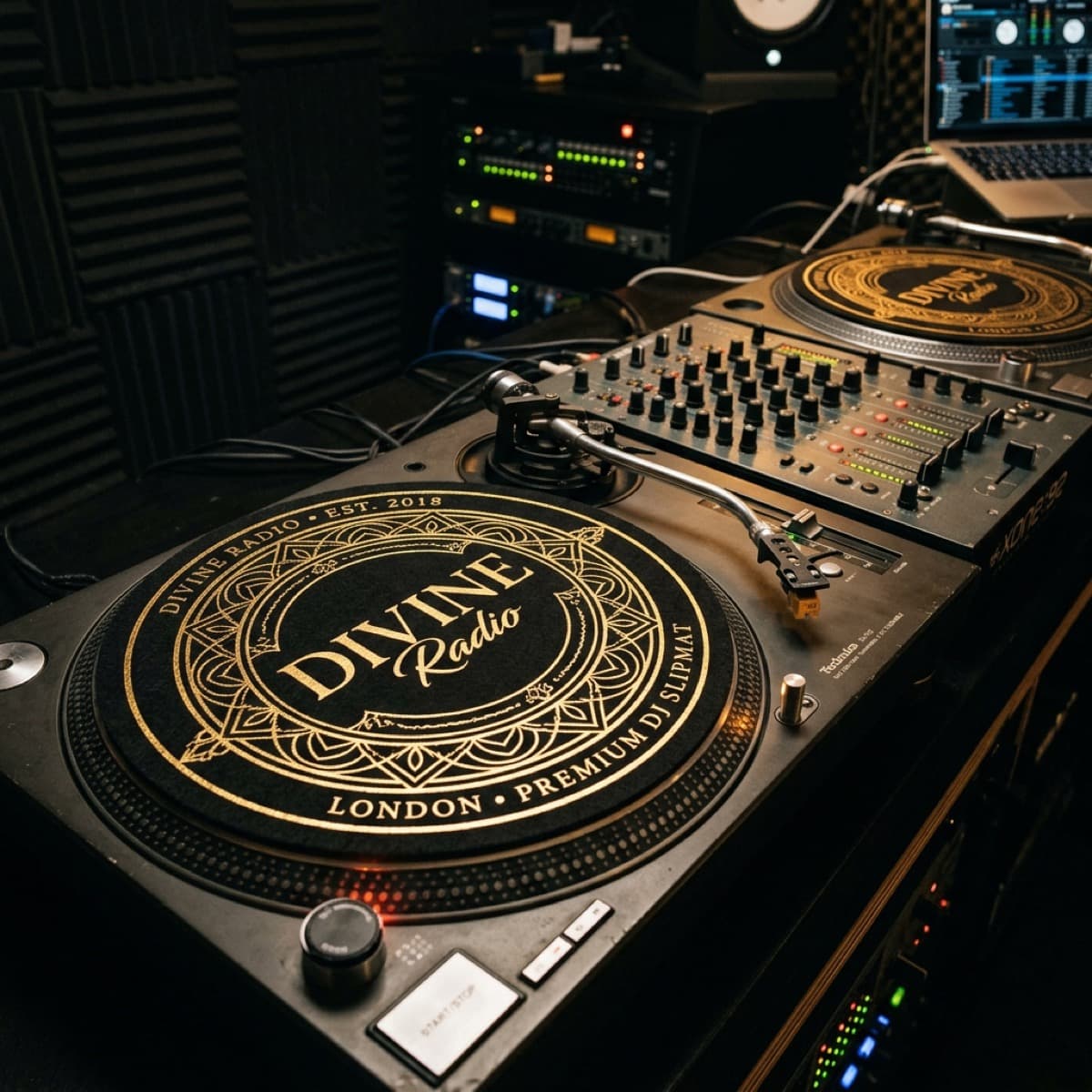 DIVINE 1210 Edition Gold Foil Turntable Slipmats (Pair)